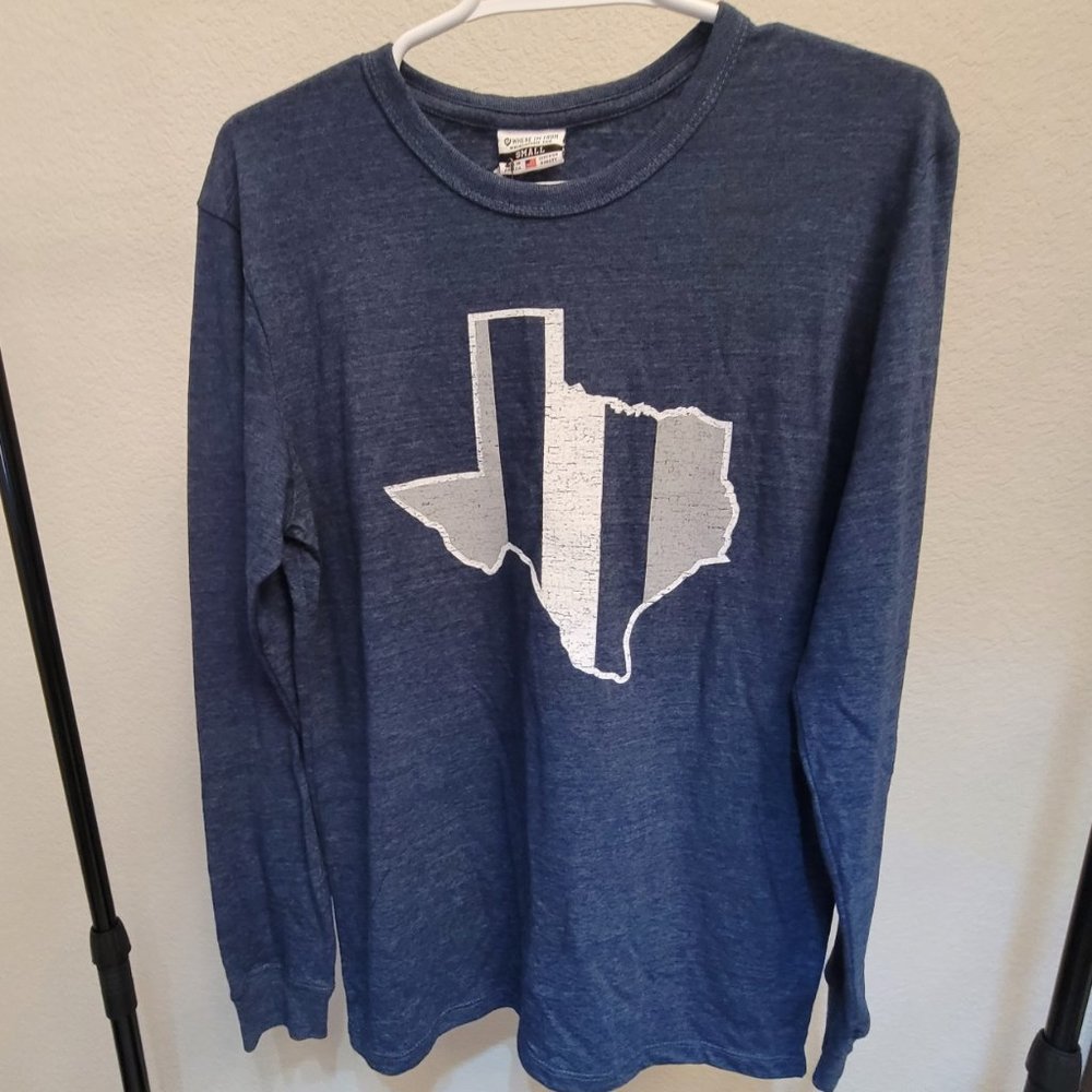 NWT Women's Where I'm From Blue "Texas" Long Sleeve T-Shirt